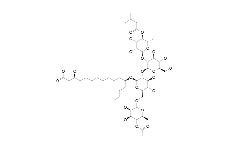 CRYPTOPHILIC_ACID_C;(+)-(3-S,12-S)-3,12-DIHYDROXYPALMITIC_ACID_12-O-{4-O-ISOVALEROYL-ALPHA-RHAMNOPYRANOSYL-(1->2)