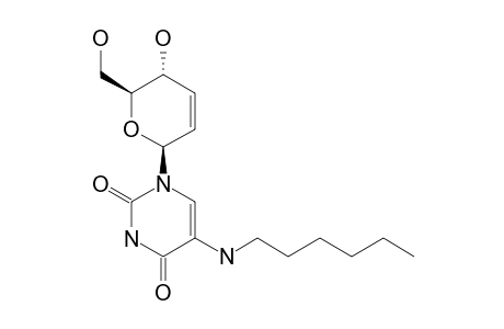 1-(2',3'-DIDEOXY-beta-D-ERYTHRO-HEX-2-ENOPYRANOSYL)-5-HEXYLAMINO-URACIL