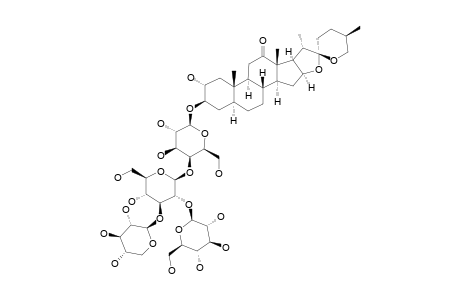 YS-IX;#4;MANOGENIN-3-O-BETA-LYCOTETRAOSIDE;3-O-BETA-D-GLUCOPYRANOSYL-(1->2)-[BETA-D-XYLOPYRANOSYL-(1->3)]-BETA-D-GLUCOPYRANOSYL-(1->4)-BETA-D-GALACTOPYRANOSIDE