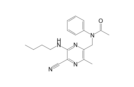 3-BUTYLAMINO-6-METHYL-5-(N-ACETYLANILINO)-METHYLPYRAZINE-2-CARBONITRILE