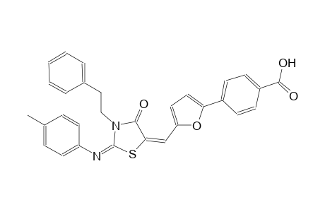 4-(5-{(E)-[(2E)-2-[(4-methylphenyl)imino]-4-oxo-3-(2-phenylethyl)-1,3-thiazolidin-5-ylidene]methyl}-2-furyl)benzoic acid