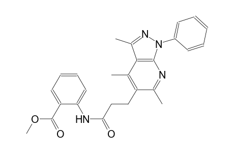 benzoic acid, 2-[[1-oxo-3-(3,4,6-trimethyl-1-phenyl-1H-pyrazolo[3,4-b]pyridin-5-yl)propyl]amino]-, methyl ester