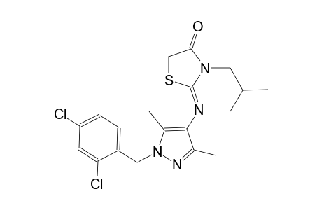 (2Z)-2-{[1-(2,4-dichlorobenzyl)-3,5-dimethyl-1H-pyrazol-4-yl]imino}-3-isobutyl-1,3-thiazolidin-4-one