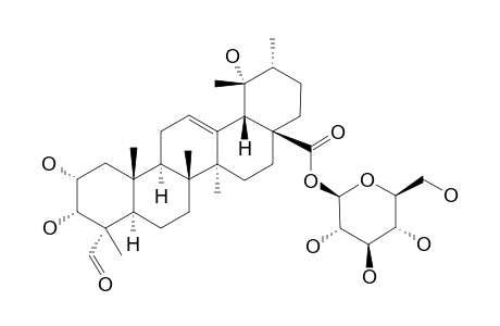 RUBUSIDE_J;2-ALPHA,3-BETA,19-TRIHYDROXY-URS-12-EN-23-FORMYL-28_OIC_ACID_28-O-BETA-D-GLUCOPYRANOSIDE