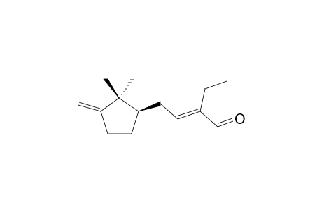 (+)-(E)-4-[(R)-(2,2-DIMETHYL-3-METHYLIDENECYCLOPENT-1-YL]-2-ETHYL-BUT-2-ENAL