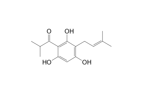 2-methyl-3'-(3-methyl-2-butenyl)-2',4',6'-trihydroxypropiophenone