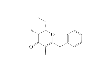 (2RS,3SR)-6-BENZYL-2-ETHYL-2,3-DIHYDRO-3,5-DIMETHYL-4H-PYRAN-4-ONE