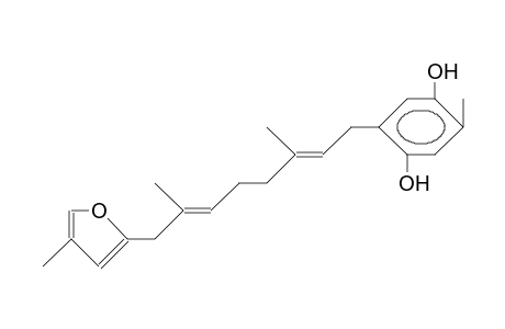 2-[3',7'-DIMETHYL-8'-(4''-METHYL-2''-FURYL)-OCTA-2',6'-DIENYL]-5-METHYL-HYDROQUINONE