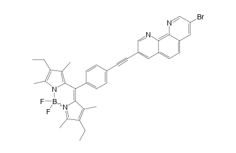 3-BROMO-8-[ETHYNYLPHENYL-4'-[4'',4''-DIFLUORO-8''-(1'',3'',5'',7''-TETRAMETHYL-2'',6''-DIETHYL-4''-BORA-3''A,4''A-DIAZA-S-INDACENE)]]-1,10-PHENANTROLINE