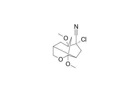 (1R(*),9S(*))-9-Chloro-1,6-dimethoxy-5-oxatricyclo[4.3.1.0(3,7)]decane-9-carbonitrile