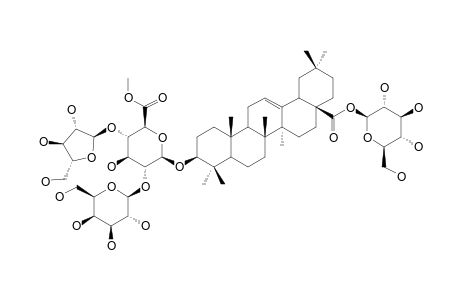 R-IA;3-O-BETA-[GALACTOPYRANOSYL-(1->2)-[ARABINOFURANOSYL-(1->4)]-(6-O-METHYL)-GLUCURONOPYRANOSYL]-OLEANOLIC-ACID-28-O-GLUCOPYRANOSYLESTER