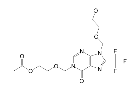 N(1)-[(5''-ACETOXYETHOXY)-METHYL]-N(9)-[(5'-HYDROXYETHOXY)-METHYL]-8-TRIFLUOROMETHYL-HYPOXANTHINE