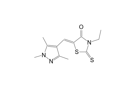 (5Z)-3-ethyl-2-thioxo-5-[(1,3,5-trimethyl-1H-pyrazol-4-yl)methylene]-1,3-thiazolidin-4-one