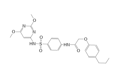 N-(4-{[(2,6-dimethoxy-4-pyrimidinyl)amino]sulfonyl}phenyl)-2-(4-propylphenoxy)acetamide