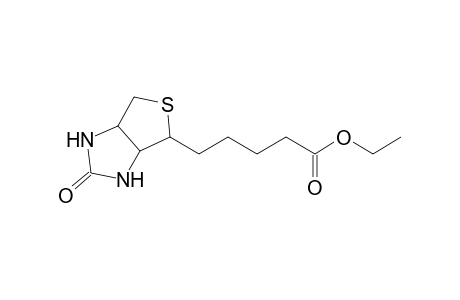 5-(2,4-Diaza-7-thia-3-oxo-bicyclo(3.3.0)octyl-6)-pentanoic acid, ethyl ester