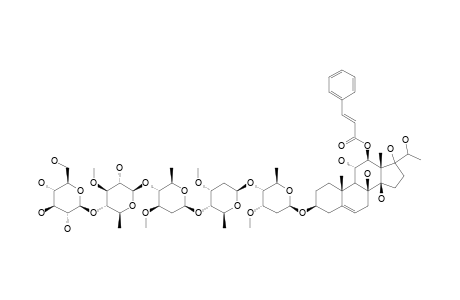 11-ALPHA-HYDROXY-12-BETA-O-CINNAMOYLSARCOSTIN_3-O-BETA-D-GLUCOPYRANOSYL-(1->4)-BETA-D-THEVETOPYRANOSYL-(1->4)-BETA-D-OLEANDRO