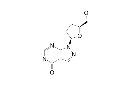 1-(2,3-DIDEOXY-BETA-D-GLYCERO-PENTOFURANOSYL)-1H-PYRAZOLO-[3,4-D]-PYRIMIDIN-4(5H)-ONE