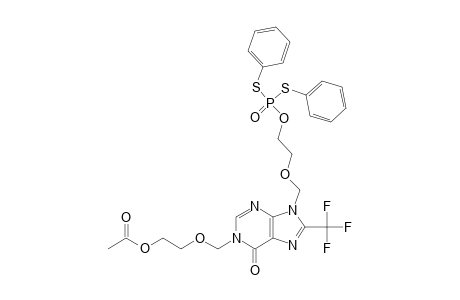 N(1)-[(5''-ACETOXYETHOXY)-METHYL]-N(9)-[(5'-BIS-(PHENYLTHIO)-PHOSPHORYLOXYETHOXY)-METHYL]-8-TRIFLUOROMETHYL-HYPOXANTHINE