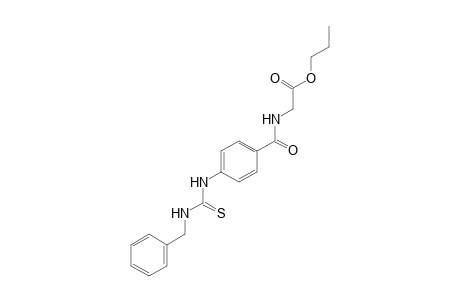 p-(3-benzyl-2-thioureido)hippuric acid, propyl ester