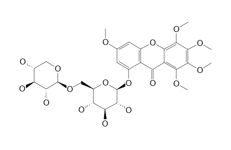 3,5,6,7,8-PENTAMETHOXY-1-O-PRIMEVEROSYL-XANTHONE