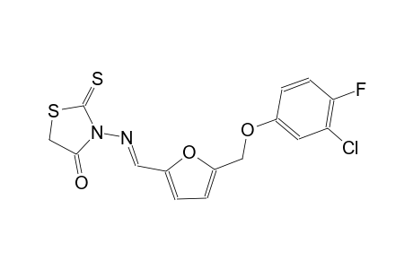 3-[((E)-{5-[(3-chloro-4-fluorophenoxy)methyl]-2-furyl}methylidene)amino]-2-thioxo-1,3-thiazolidin-4-one