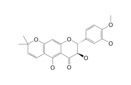 URUCUOL-A;(2R,3R)-5,3'-DIHYDROXY-4'-METHOXY-6'',6''-DIMETHYLPYRANO-[2'',3'':7,6]-DIHYDROFLAVONOL