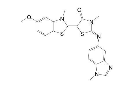 5-(5-Methoxy-3-methyl-2-benzothiazolinylidene)-3-methyl-2-(1-methyl-1H-benzimidazol-5-ylimino)-4-thiazolidinone