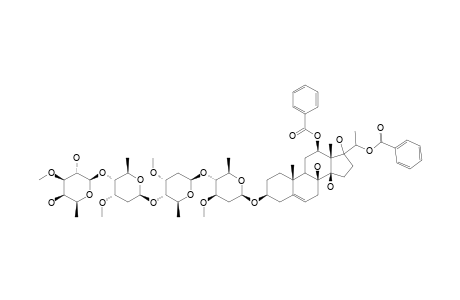 12,20-BETA-O-DIBENZOYLSARCOSTIN_BETA-D-DIGITALOPYRANOSYL-(1->4)-BETA-D-CYMAROPYRANOSYL-(1->4)-BETA-D-CYMAROPYRANOSYL-(1->4)-BETA