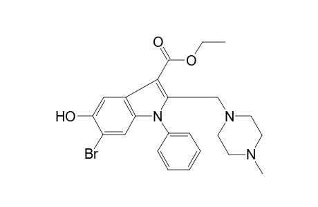 6-Bromo-5-hydroxy-2-(4-methyl-piperazin-1-ylmethyl)-1-phenyl-1H-indole-3-carboxylic acid ethyl ester