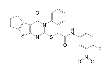 acetamide, N-(4-fluoro-3-nitrophenyl)-2-[(3,5,6,7-tetrahydro-4-oxo-3-phenyl-4H-cyclopenta[4,5]thieno[2,3-d]pyrimidin-2-yl)thio]-