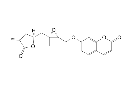 2',3'-EPOXYISOCAPNOLACTONE;(2'R,3'S,2''S)-7-[4'-(4''-METHYLENE-5''-OXO-2''-TETRAHYDROFURANYL)-3'-METHYL-2',3'-EPOXYBUTOXY]COUMARIN