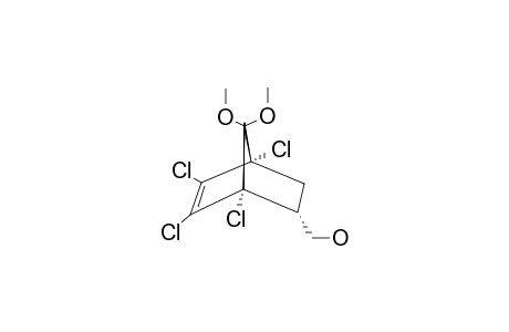 (+/-)-(1S*,4R*,5R*)-1,2,3,4-TETRACHLORO-5-HYDROXYMETHYLBICYCLO-[2.2.1]-HEPT-2-EN-7-ONE-DIMETHYLKETAL