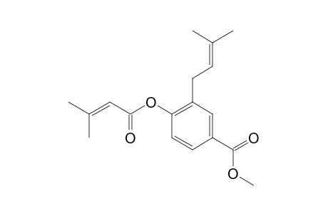 3-PRENYL-4-HYDROXYBENZOIC-ACID-SENECIOATE-METHYLESTER