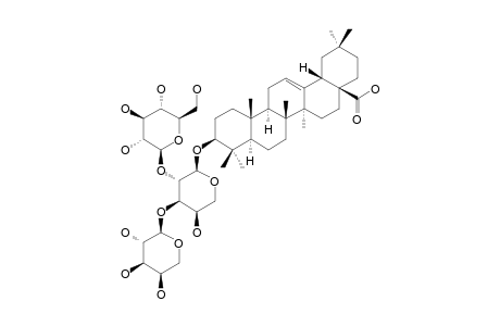 3-O-ALPHA-L-ARABINOPYRANOSYL-(1->3)-[BETA-D-GLUCOPYRANOSYL-(1->2)]-ALPHA-L-ARABINOPYRANOSYL-OLEANOLIC-ACID