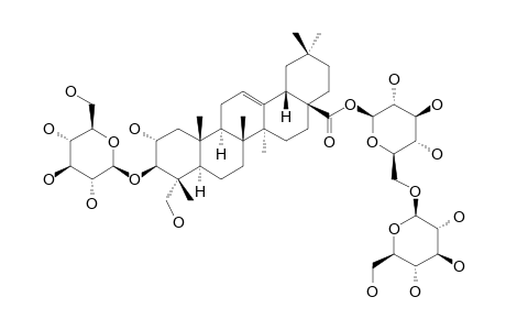 STELMATOTRITERPENOSIDE-E;#1;2-ALPHA,3-BETA,23-TRIHYDROXY-OLEAN-12-EN-28-OIC-ACID-3-O-BETA-D-GLUCOPYRANOSYL-28-O-BETA-D-GLUCOPYRANOSYL-(1->6)-BETA-D-GLUCOPYRANO