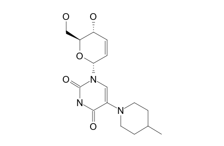 1-(2',3'-DIDEOXY-alpha-D-ERYTHRO-HEX-2-ENOPYRANOSYL)-5-(4-METHYLPIPERIDYL)-URACIL