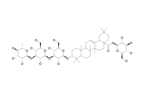 28-O-BETA-D-GLUCOPYRANOSYL-3-O-{O-ALPHA-L-RHAMNOPYRANOSYL-(1->3)-O-[O-BETA-D-GLUCOPYRANOSYL-(1->3)]-BETA-D-GLUCOPYRANOSYL}-OLEANOLATE