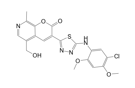 2H-pyrano[2,3-c]pyridin-2-one, 3-[5-[(5-chloro-2,4-dimethoxyphenyl)amino]-1,3,4-thiadiazol-2-yl]-5-(hydroxymethyl)-8-methyl-