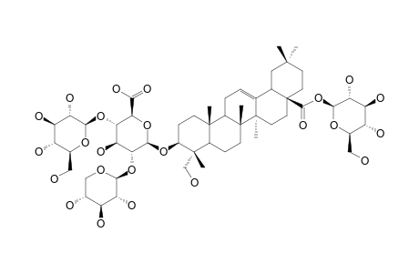 TUBEROSIDE-C;3-O-BETA-[XYLOPYRANOSYL-(1->2)-[GLUCOPYRANOSYL-(1->4)]-GLUCURONOPYRANOSYL]-HEDERAGENIN-28-O-GLUCOPYRANOSYLESTER