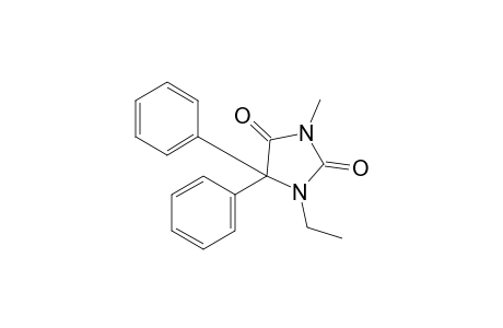 5,5-diphenyl-1-ethyl-3-methylhydantoin