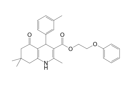 3-quinolinecarboxylic acid, 1,4,5,6,7,8-hexahydro-2,7,7-trimethyl-4-(3-methylphenyl)-5-oxo-, 2-phenoxyethyl ester