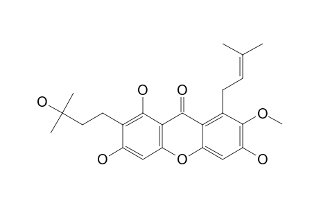 CRATOXYLONE;1,3,6-TRIHYDROXY-2-(3-HYDROXY-METHYLBUTYL)-7-METHOXY-8-(3,3-DIMETHYLALLYL)-XANTHONE