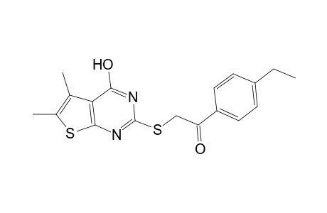 1-(4-Ethylphenyl)-2-[(4-hydroxy-5,6-dimethylthieno[2,3-d]pyrimidin-2-yl)sulfanyl]ethanone