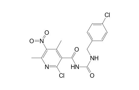 2-Chloranyl-N-[(4-chlorophenyl)methylcarbamoyl]-4,6-dimethyl-5-nitro-pyridine-3-carboxamide