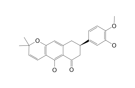 4'-O-METHYL-ZYGOLONE-A;8-HYDROXY-3-(3'-HYDROXY-4'-METHOXYPHENYL)-6,7-(2'',2''-DIMETHYLCHROMENE)-TETRALONE