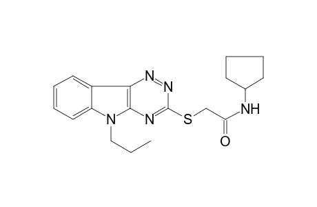 N-Cyclopentyl-2-(9-propyl-9H-1,3,4,9-tetraaza-fluoren-2-ylsulfanyl)-acetamide