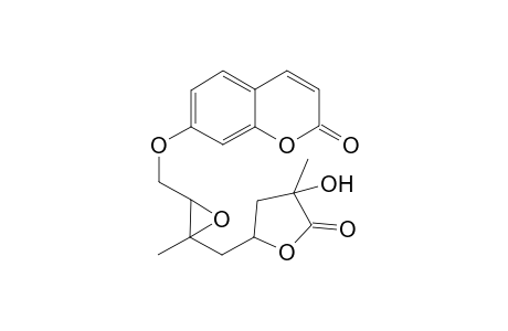 EXCAVATIN-M;7-[4-(2,3,4,5-TETRAHYDRO-3-HYDROXY-3-METHYL-2-OXO-5-FURANYL)-2,3-EPOXY-3-METHYLBUTYLOXY]-COUMARIN