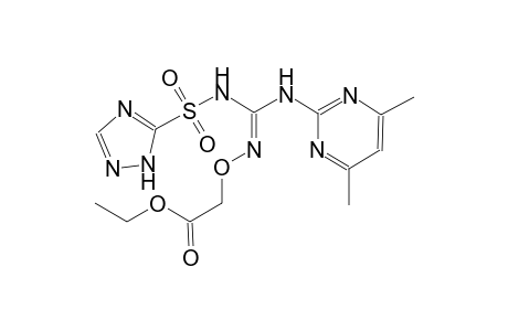 acetic acid, [[[(Z)-[(4,6-dimethyl-2-pyrimidinyl)amino][(1H-1,2,4-triazol-5-ylsulfonyl)amino]methylidene]amino]oxy]-, ethyl ester