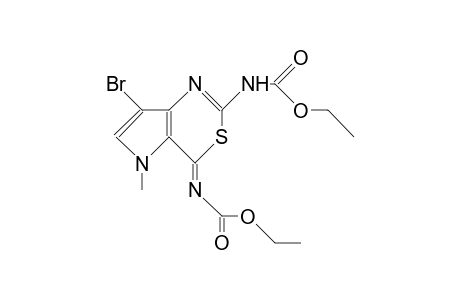 7-BROM-4,5-DIHYDRO-2-ETHOXYCARBONYLAMINO-4-ETHOXYCARBONYLIMINO-5-METHYLPYRROLO-[3,2-D]-[1,3]-THIAZIN