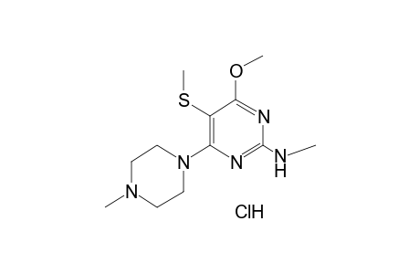 4-METHOXY-2-(METHYLAMINO)-6-(4-METHYL-1-PIPERAZINYL)-5-(METHYLTHIO)PYRIMIDINE, MONOHYDROCHLORIDE